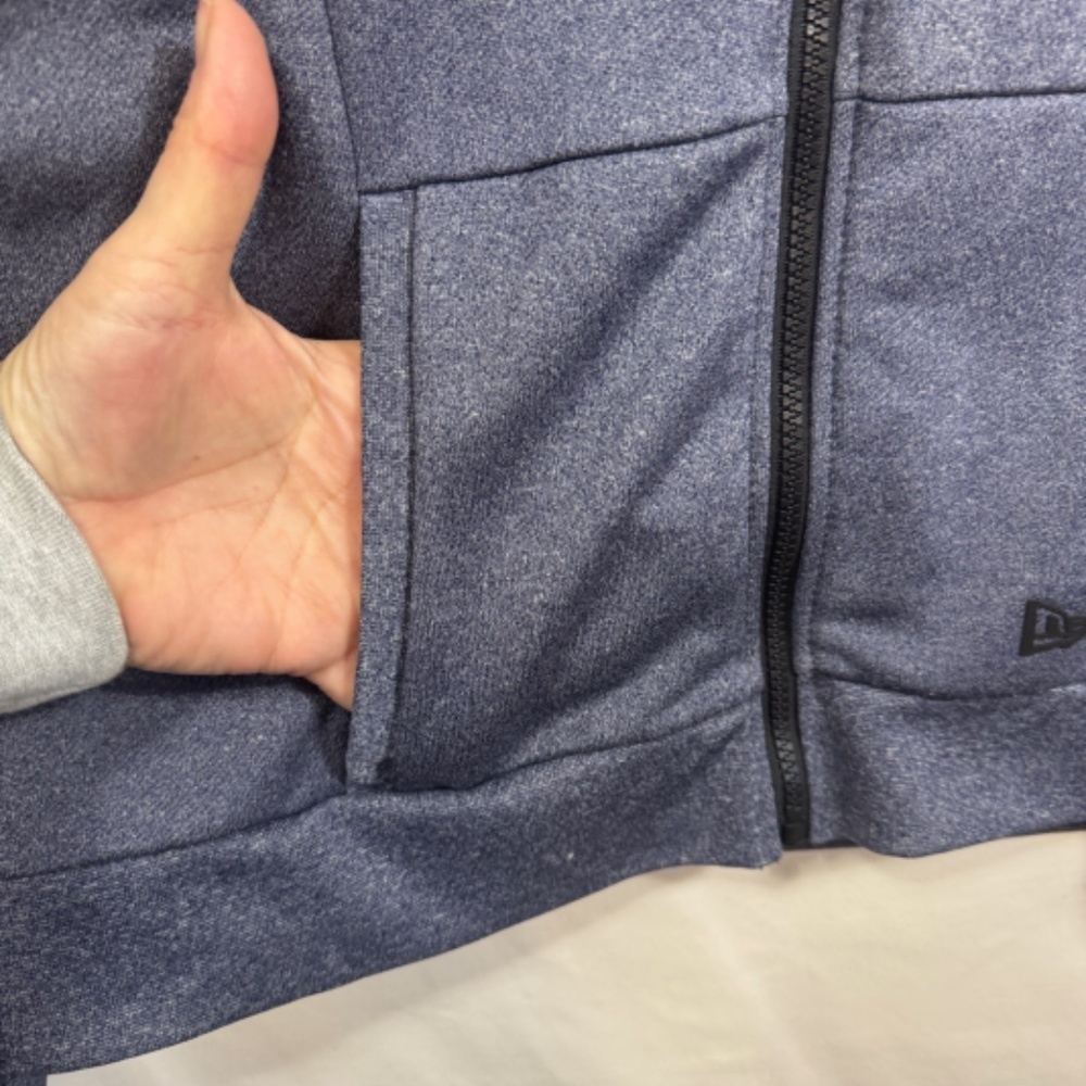 New Era Track Jacket Womens Size Small Grey Heathered Full Zip Performace Pocket - Picture 2 of 9